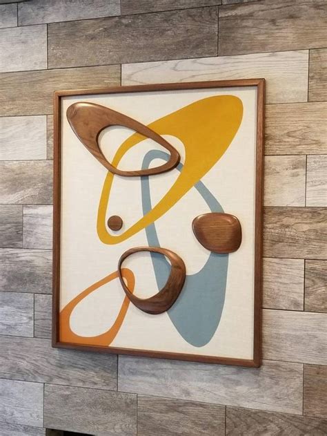 Mid Century Modern Wood Wall Art Witco Inspired Madmen Abstract