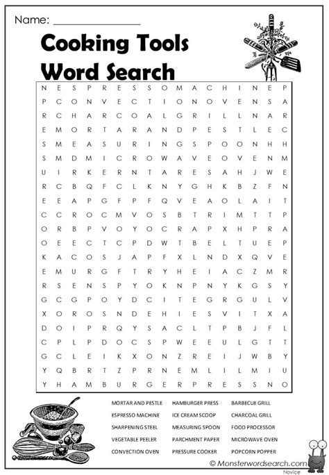 Cooking Word Search Printable Printable Word Searches
