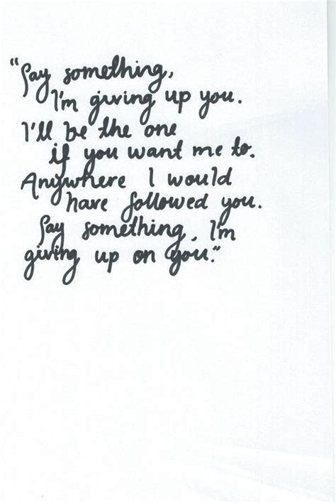 Say Something Im Giving Up On You Lyrics