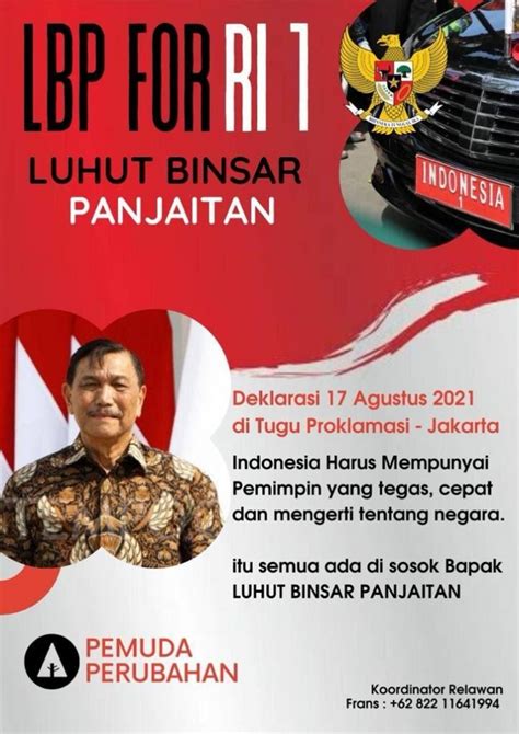 Poster Lbp For Ri 1 Bermunculan Luhut Nyatakan Tidak Punya Niat Nyapres Riau24