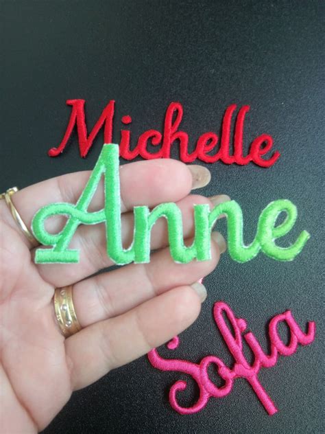 Custom Iron On Embroidered Name Patches Personalized Iron On Etsy