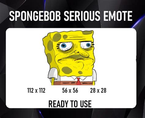 Spongebob Serious Emote For Twitch Discord Or Youtube Etsy