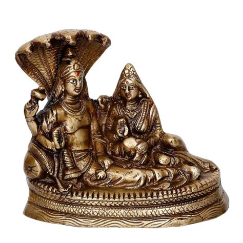 Hindu God Lord Brass Vishnu Lakshmi Ji Idol Statue Sculptures