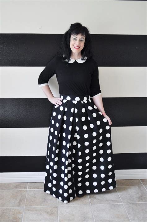 Black And White Polka Dot Katie Style Midi Skirt Mini Skirt Etsy