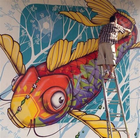 Graffiti Koi Fish Truly Remarkable Urban Art Graffiti Street Art