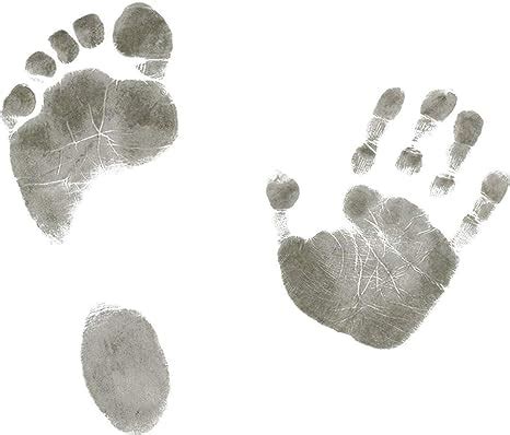 Kit Huella del pie y de la mano negro máximo 8 huellas para bebés
