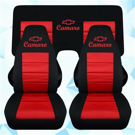 Car Sedan Seat Covers 2010 2015 Chevy Camaro Coupe Black And Red Abf Ebay