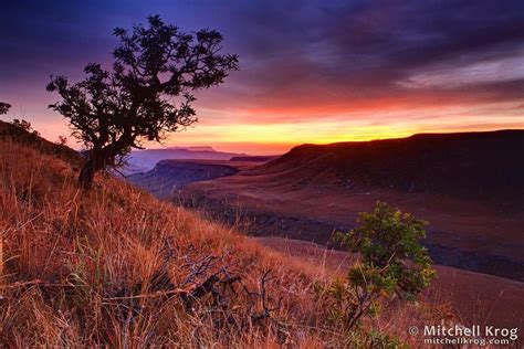 Giants Castle Sunrise Drakensberg South Africa Sunrise Landscape