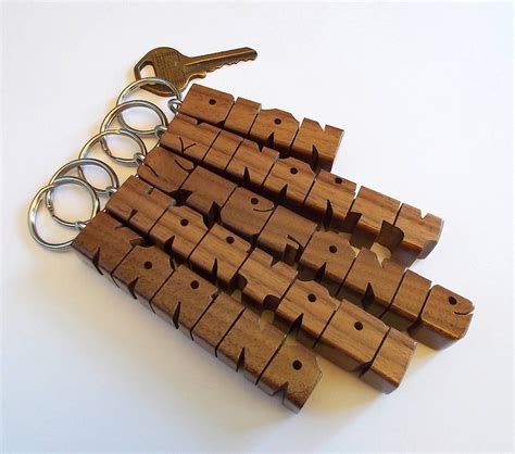 Name Keychain In Walnut Wood Custom Carved To Order Etsy