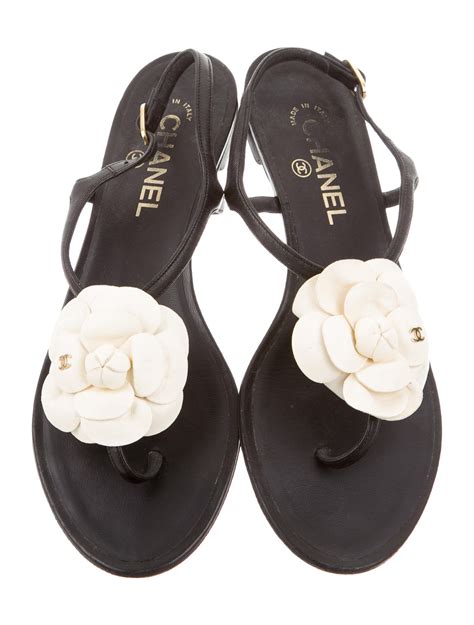 Chanel Camellia T Strap Sandals Shoes Cha199270 The Realreal