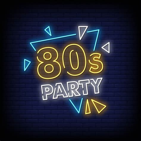 Premium Vector 80s Party Neon Signs Style Text