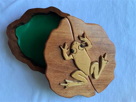 Frog Wooden Box Intarsia Handmade Etsy