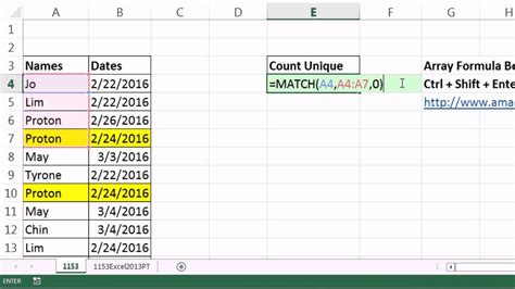 The above method works fine if you're looking to count cells that exactly match a given word. Excel Magic Trick 1153: Unique Count For Name & Date ...