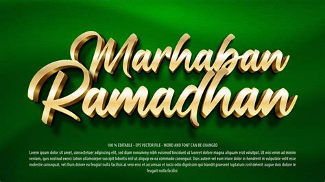 Premium Vector Marhaban Ya Ramadhan 3d Editable Text Effect