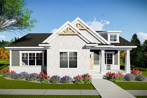 Two Bedroom Modern Craftsman House Plan With Rear Entry