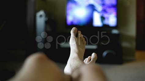 Dancing Feet Watching Television Stock Footage Youtube