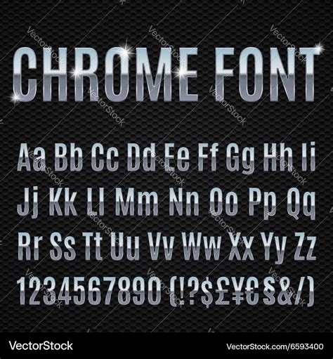 Chrome Font Royalty Free Vector Image Vectorstock