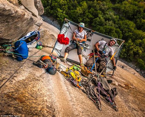 A Real Cliff Hanger Extreme Campers Pitch Climbing Tents More Than 5