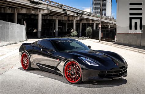 Sinister Corvette C7 With Red Custom Wheels — Gallery