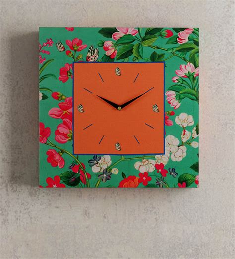 Buy Green Engineered Wood Traditional Wall Clock Online Traditional