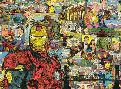 Collage Comic Iron Man 18 X 24 Etsy España