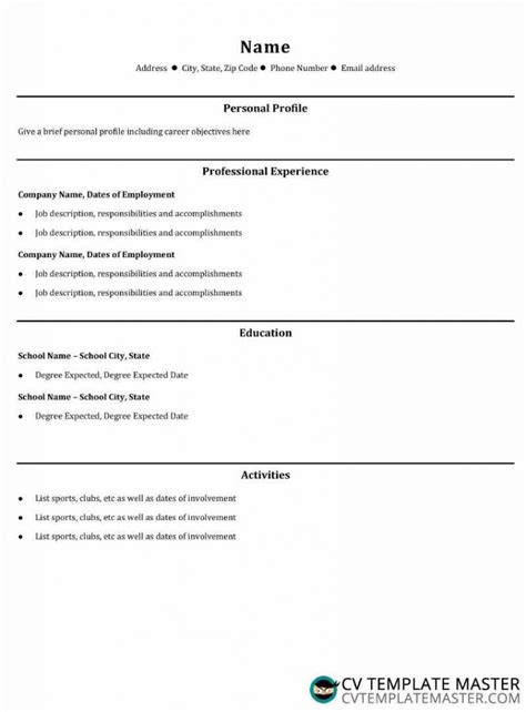 You can mention any activity or. College graduate CV template | CV Template Master