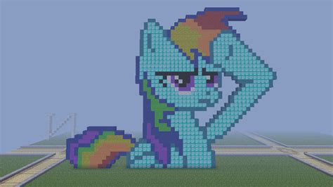 Minecraft Pixel Art Rainbow Dash Salute By Miky98 On Deviantart