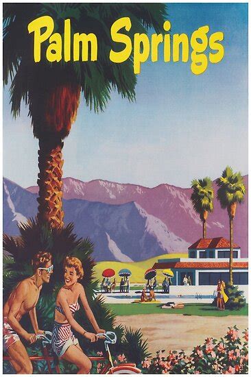 palm springs california retro vintage poster posters by vintagevivian redbubble