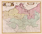 old map Brandenburg Prussia Mecklenburg 18th century engraving