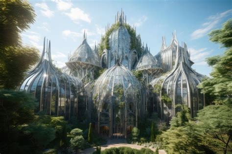 A Futuristic Crystal Palace With Intricate And Dazzling Architecture