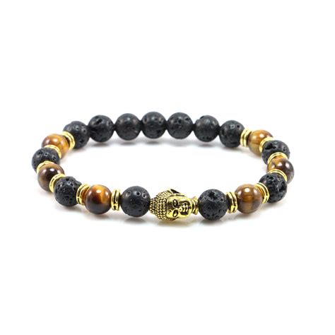 Growth • patience • healing. Buddha Head Beaded Bracelet // Gold (7") - Zenger - Touch of Modern