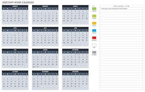Excel Calendar At A Glance 2020