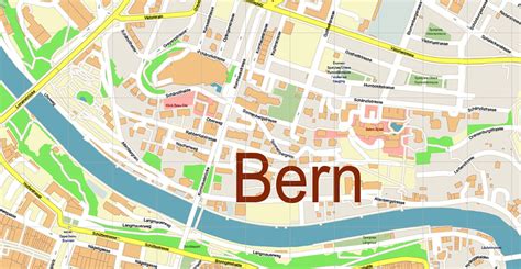 Bern Switzerland Pdf Vector Map Accurate High Detailed City Plan