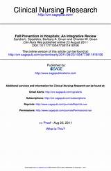 Fall Prevention In Hospitals An Integrative Review Images
