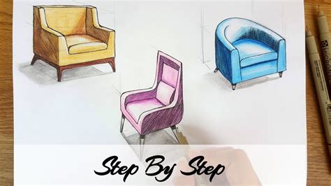 How To Draw Chairs In Two Point Perspective Step By Step Youtube