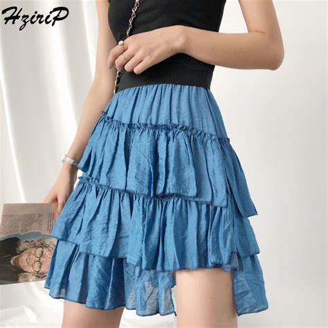 Hzirip Skirt Pleated Women 2018 Summer Solid High Waist Short Skirt Fashion Sexy High Quality