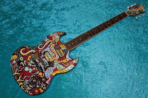 Custom Painted Gibson Sg Usa Guitar Vintage Design Ebay Vintage