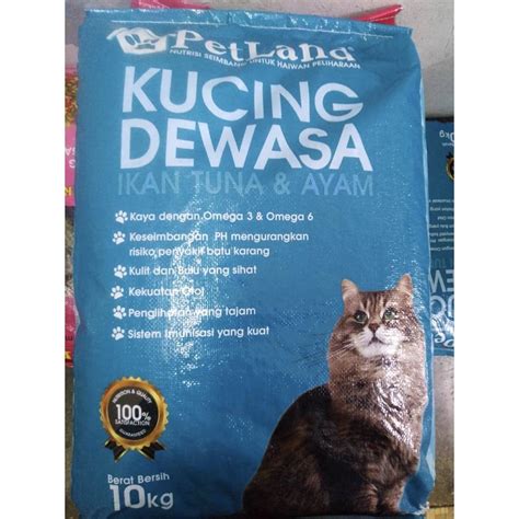 Makanan Kucing Dewasa Petland Biru 10kg Shopee Malaysia