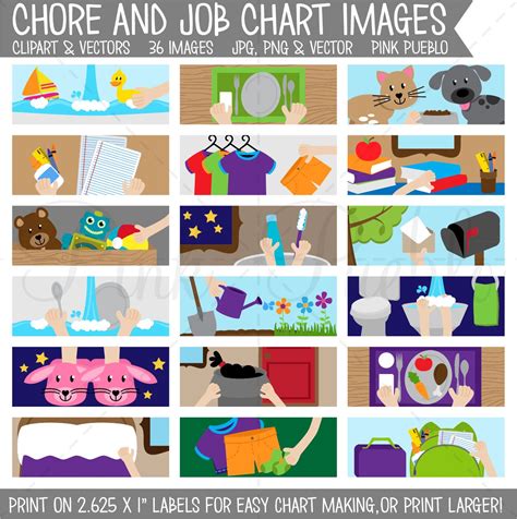 Chore Chart Clipart Printable Illustrations Creative Market