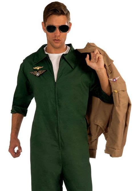 Aviator Mens Costume Flightsuit Mens Top Gun Costume