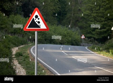 Warning Sign Of Landslide Or Land Slip Danger Near Ventnor Isle Of