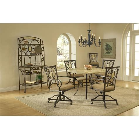 Hillsdale Furniture Brookside 5 Piece Round Dining Set With Oval Back