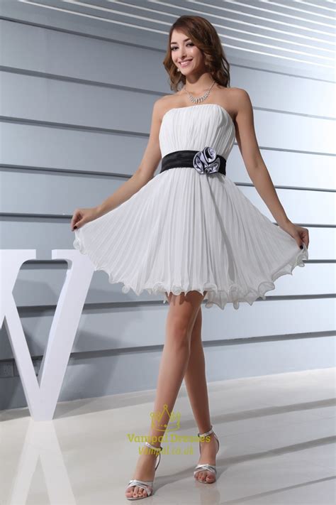 Ruched Strapless Short Ivory Dress Graduation Dresses For High School