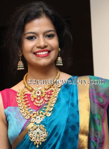 Model Keerthi In Trendy Mango Mala Jewellery Designs