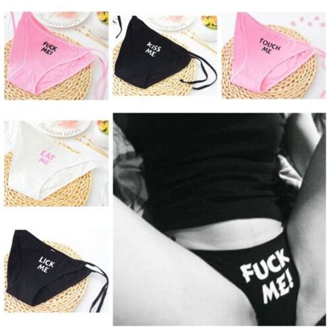 Women Sexy Kinky Erotic Print Underwear Lick Me Briefs Thongs Panties Lingerie Ebay