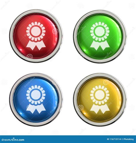 Award Icon Glass Button Stock Illustration Illustration Of Color