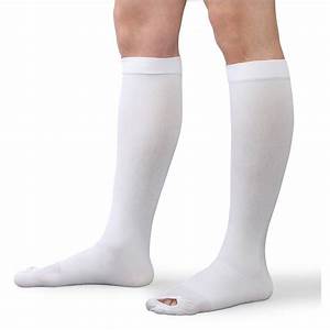 Jobst Anti Embolism 16 18 Mmhg Knee High Open Toe White