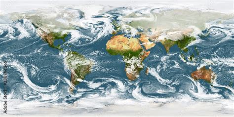 Equirectangular Map Of The Precipitation On Earth Planet Seamless