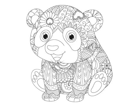 Pandas Page De Coloriage De Mandalas Animaux Téléchargement Instantané