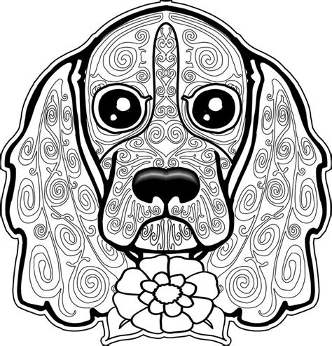 Hard Coloring Pages Of Dogs At Free Printable